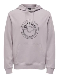 ONLY & SONS Hoodie ONSLAMER REG INTERLOCK SWEAT HOODIE Grau/Hellgrau