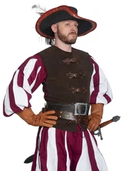 Metamorph T-Shirt Landsknecht Hemd - Hannes Dunkelrot/Bordeaux