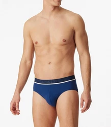Schiesser Slip Organic Cotton mit sportlichem Webgummibund Dunkelblau/Blau