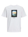 Jack & Jones T-Shirt JORLAFAYETTE PHOTO TEE SS CREW NECK Rosa/Gelb/Grau