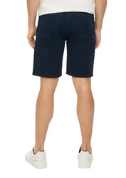 s.Oliver Stoffhose Jeans-Shorts Regular Fit High Rise Straight Leg Dunkelblau/Blau