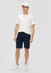 s.Oliver Stoffhose Jeans-Shorts Regular Fit High Rise Straight Leg Dunkelblau/Blau