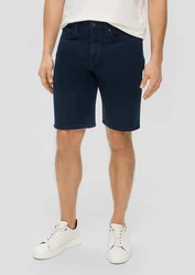 s.Oliver Stoffhose Jeans-Shorts Regular Fit High Rise Straight Leg Dunkelblau/Blau