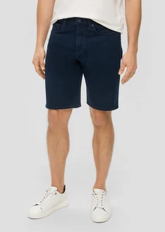 s.Oliver Stoffhose Jeans-Shorts Regular Fit High Rise Straight Leg Dunkelblau/Blau