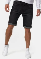 Indicode Herren Fife Jeans Shorts mit 5 Taschen Schwarz/Dunkelgrau/Braun