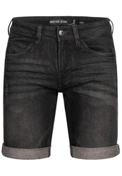 Indicode Herren Fife Jeans Shorts mit 5 Taschen Schwarz/Dunkelgrau/Braun