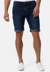Indicode Herren Fife Jeans Shorts mit 5 Taschen Dunkelblau/Hellblau/Blau