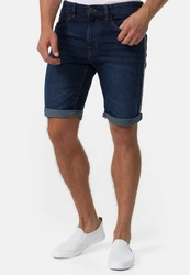Indicode Herren Fife Jeans Shorts mit 5 Taschen Dunkelblau/Hellblau/Blau