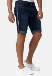 Indicode Herren Fife Jeans Shorts mit 5 Taschen Dunkelblau/Hellblau/Blau