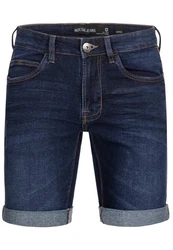 Indicode Herren Fife Jeans Shorts mit 5 Taschen Dunkelblau/Hellblau/Blau