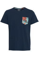 Blend T-Shirt BLEND Style BHTrop Dunkelblau/Hellblau/Beige