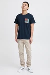 Blend T-Shirt BLEND Style BHTrop Dunkelblau/Hellblau/Beige