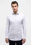 Eterna Langarmhemd SLIM FIT Grau/Hellblau/Weiß