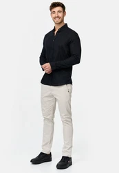 Indicode Langarmhemd Brayden Schwarz/Dunkelblau/Hellblau