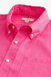 Next Kurzarmhemd aus Leinengemisch Rosa