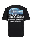 Jack & Jones Kurzarmshirt JORTEAM WATERCOLOR TEE SS CREW NECK Schwarz/Blau