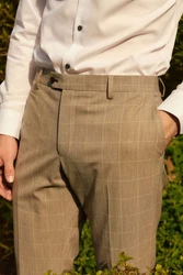 Next Anzughose Slim-Fit-Anzughose Khaki/Beige/Braun