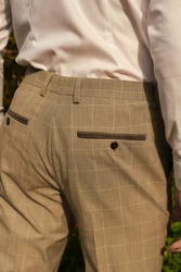 Next Anzughose Slim-Fit-Anzughose Khaki/Beige/Braun