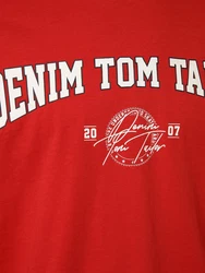 TOM TAILOR Denim Langarmshirt Longsleeve Dunkelrot