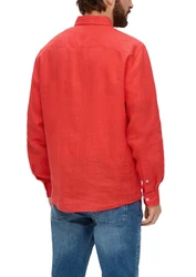 s.Oliver Langarmhemd mit Button-Down-Kragen Rot