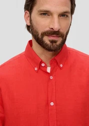 s.Oliver Langarmhemd mit Button-Down-Kragen Rot