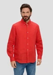 s.Oliver Langarmhemd mit Button-Down-Kragen Rot