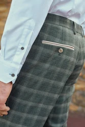 Next Anzughose Slim-Fit-Anzughose (1-tlg) Dunkelgrün/Grün