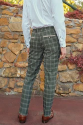 Next Anzughose Slim-Fit-Anzughose (1-tlg) Dunkelgrün/Grün