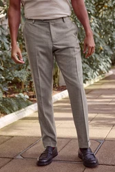 Next Strukturierte Anzughose Slim Fit (1-tlg) Grau/Beige/Khaki/Braun/Hellgrau
