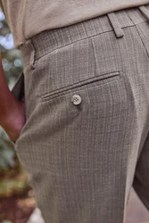 Next Strukturierte Anzughose Slim Fit (1-tlg) Grau/Beige/Khaki/Braun/Hellgrau