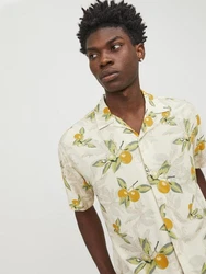 Jack & Jones Hawaiihemd JORLUKE TAMPA AOP SHIRT SN Gelb/Blau