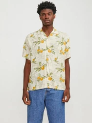 Jack & Jones Hawaiihemd JORLUKE TAMPA AOP SHIRT SN Gelb/Blau