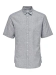 ONLY & SONS Kurzarmhemd ONSCAIDEN SS SOLID LINEN SHIRT Grau/Hellgrau/Dunkelgrau