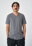 Cleptomanicx T-Shirt Ligull Regular V Dunkelgrau/Hellgrau/Grau