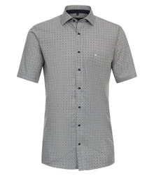 CASAMODA Businesshemd Kurzarm Print Grau/Dunkelgrau/Hellblau