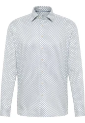 Eterna Langarmhemd MODERN FIT EASY IRON Grau/Gelb