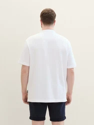 TOM TAILOR Poloshirt mit Stehkragen Weiß/Creme