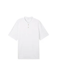 TOM TAILOR Poloshirt mit Stehkragen Weiß/Creme