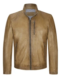 Milestone Lederjacke MS-Edward Braun/Beige/Khaki