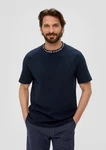 s.Oliver Kurzarmshirt mit Schriftprintkragen Dunkelblau