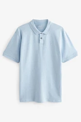 Next Bandeau-Bikini-Top Piqu-Poloshirt Hellblau/Blau