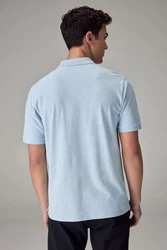 Next Bandeau-Bikini-Top Piqu-Poloshirt Hellblau/Blau