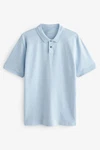 Next Bandeau-Bikini-Top Piqu-Poloshirt Hellblau/Blau