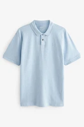 Next Bandeau-Bikini-Top Piqu-Poloshirt Hellblau/Blau