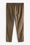 Next Slim Fit Hose mit Kordelzug aus Leinenmischung Khaki Next Slim Fit Hose mit Kordelzug aus Leinenmischung Khaki