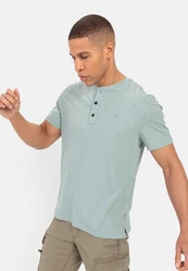 camel active Poloshirt T-Shirt Henleyshirt Grün/Hellblau/Hellgrün