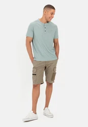 camel active Poloshirt T-Shirt Henleyshirt Grün/Hellblau/Hellgrün