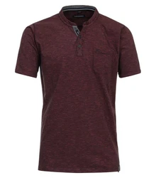 CASAMODA T-Shirt Henley SNOS T-Shirt uni Dunkelrot/Bordeaux
