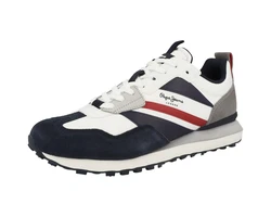 Pepe Jeans Foster Heat Herren Sneaker Creme/Blau/Rot