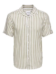 Only & Sons Hemd 'Wayne' Beige/Khaki/Grün/Gelb/Dunkelgrün